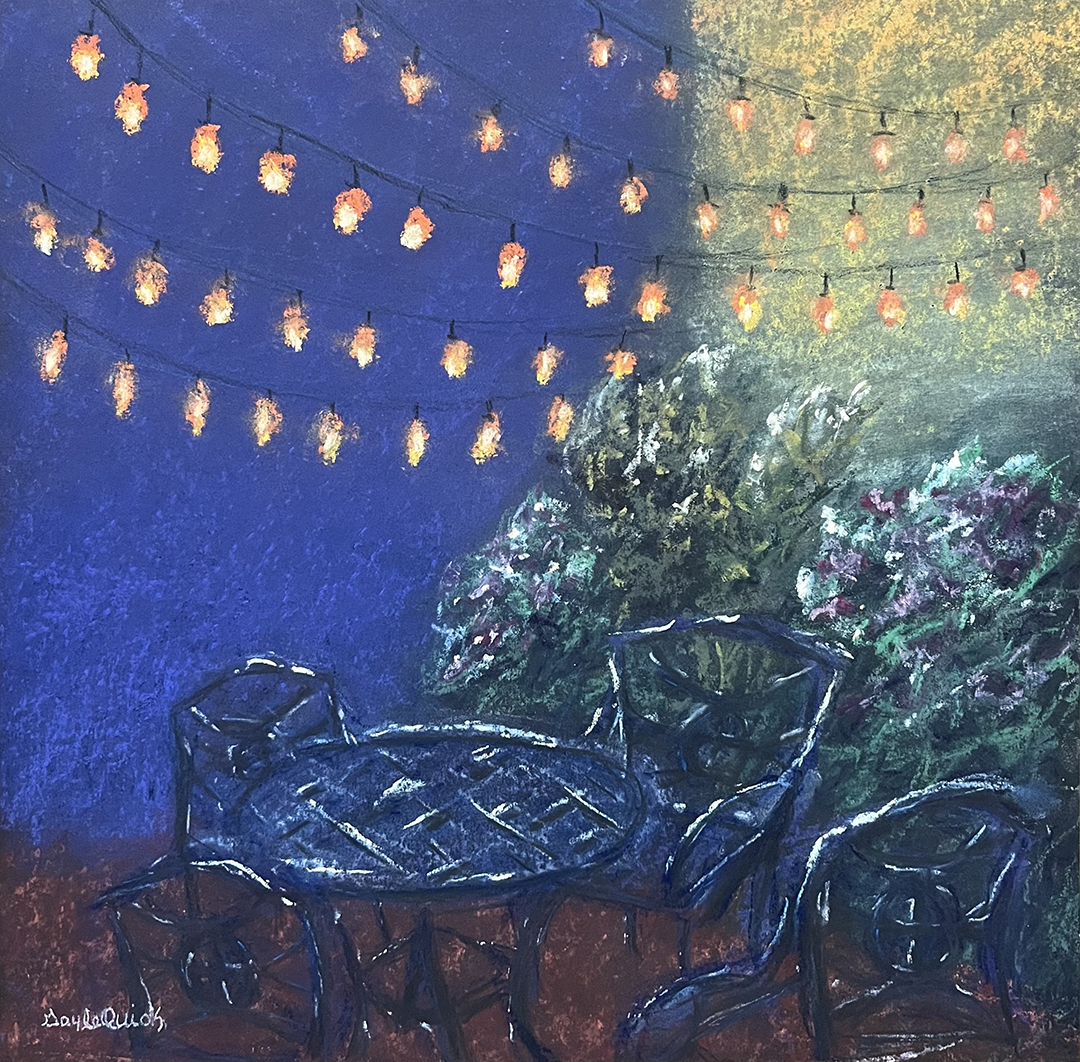Courtyard Glow – 12″x12″ – Pastels